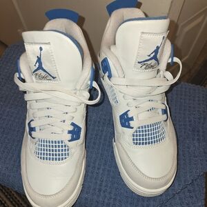 Nike Kids White and Blue High-Top Sneakers